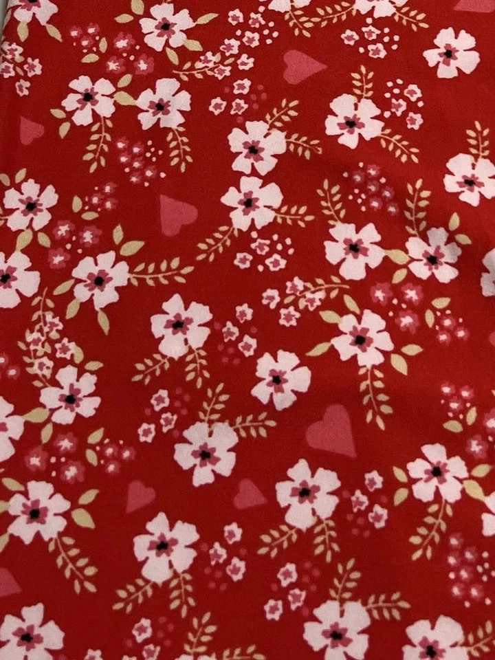 Leggings LuLaRoe OS Talla Única ROJO NEGRO Flor Margarita Amapola Corazón Amor Informal Diversión Foto 2 de 4