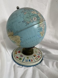 Cute Vintage Tin Metal World Globe