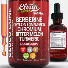 Liquid Drops Organic Extr Supplement Ceylon Cinnamon Berberine with Bitter Melon