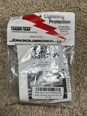 Alpha Delta Model ATT3G50U/B Lightening Surge Protector Stud Mount 500MHz/200W