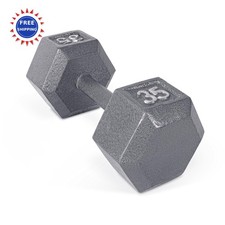 Iron Cast Hex 35 lb Dumbbell Barbell Single