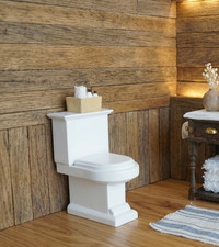 1:12 Scale Dollhouse Miniature White Toilet – Modern Bathroom Furniture