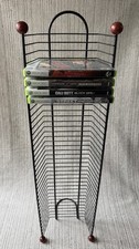 Soporte de almacenamiento de videojuegos DVD/Blu-ray de metal vintage de 31,5 pulgadas para 38 estuches