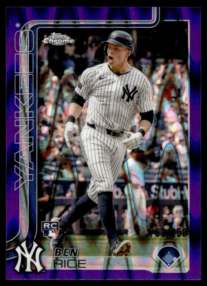 2025 Topps Chrome Purple Ray Wave Ben Rice Rookie 163/250 New York Yankees #139