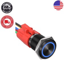 High-Quality 12V Waterproof Push Button Switch with LED Indicator - Black Shell