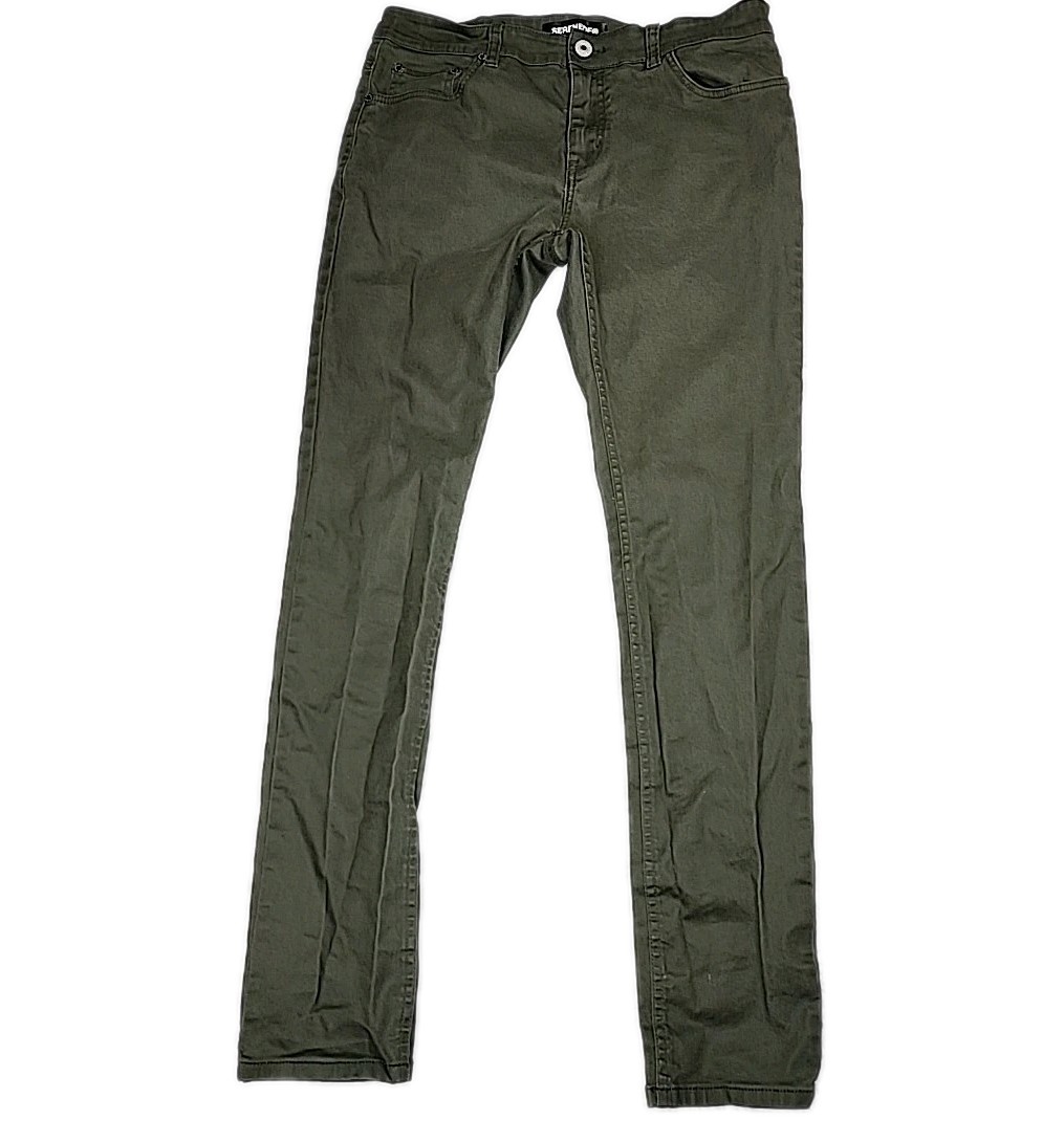 SERENEDE Mens Skinny Jeans Fitted Denim Pocket Coated Green