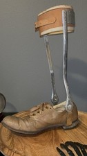 Vintage 1950s Medical Leg Brace Polio Orthopedic Shoe Goodyear Oddities 