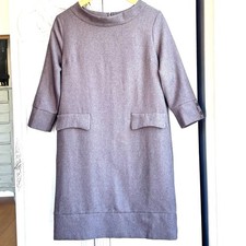 Vintage 80s Shift Dress Minimalist Career Lined Pockets M