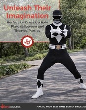 NEW MORPHSUIT ADULT BLACK POWER RANGER COSPLAY HALLOWEEN COSTUME XXL