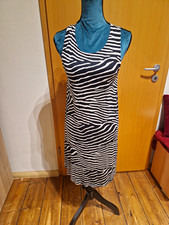 H&M Damen Trägerkleid S Schwarz/Weiß Zebra ...