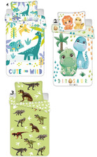 Bettwäsche Dinosaurier 100x135 Dino T-Rex Kinderbettwäsche Kinder Baby