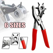 REVOLVING LEATHER PUNCH RIVET PLIER 6 SIZES DIY BELT EYELET PUNCHER HOLE CUTTER