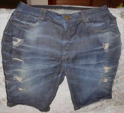Nice Vintage Distressed Pit Bull Jeans Shorts Jorts Made In Brazil 38'' x 12''