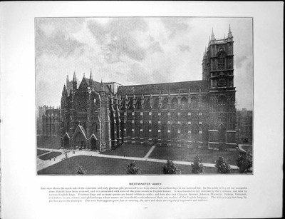 Alter antiker Druck Westminster Abbey Monarchen gekrönt St Pauls Kathedrale