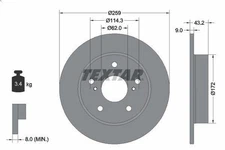1x brake disc Textar 92308303 for Suzuki Swift IV (FZ, NZ) 1.2 2010-