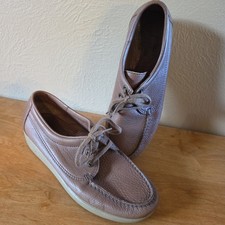 SAS Moccasin Style Loafers Brown Women's 8W Pebbled Leather Shoes