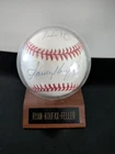 Nolan Ryan Sandy Koufax Bob Feller Autographed Baseball w/ Case and COA