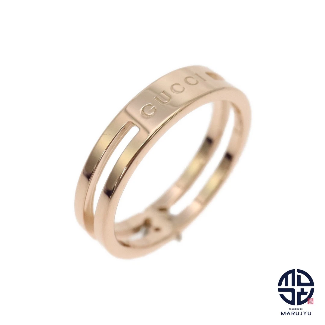 Gucci Au750 K18 PG or rose 18 carats bague infinie accessoire bijoux occasion MARJ 0