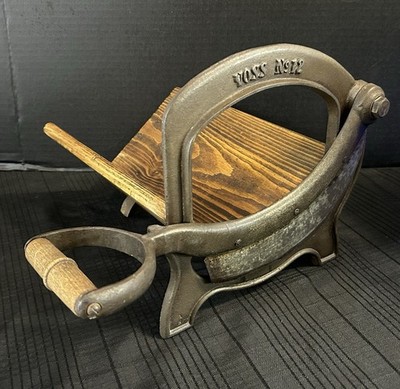 Vintage VOSS No.12 Cast Iron And Wood Bread Cutter