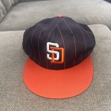 VTG San Diego Padres Baseball Cap Hat Pinstripe Snapback MLB Souvenir Giveaway