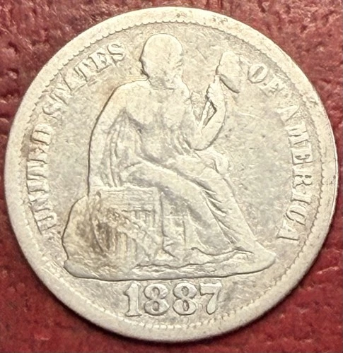 1887 Liberty Seated Dime. Free Shipping