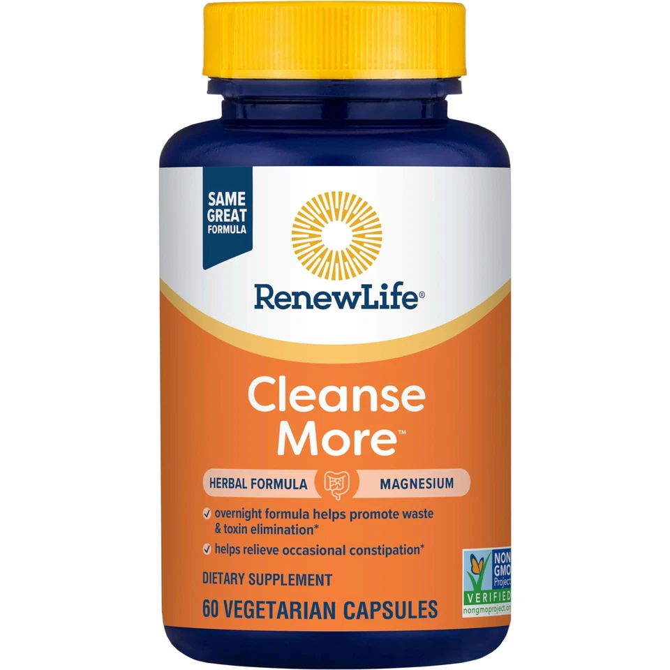 Renew Life Adult Cleanse - Cleanse More, fórmula herbal y mineral - durante la noche Foto 4 de 4
