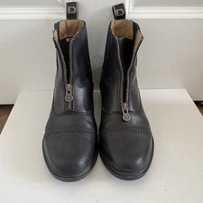 Dublin Foundation II Leather Zip Paddock Boots - Black Size 6
