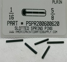 1/16X5/8 SLOTTED SPRING PINS STEEL PLAIN (50)