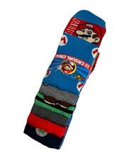 Super Mario Socks Mens 8-12 Casual Crew Colorful Six Pairs NWT