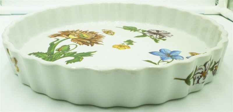 BIA CORDON BLEU TART QUICHE BRULEE ROUND FLORAL BAKING DISH