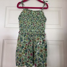 Polo Ralph Lauren Girls Shorts Romper Floral Smocked Batiste Playsuit 6 Green