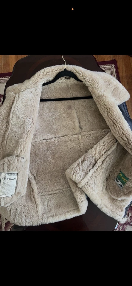 Chaqueta de bombardero vintage de cuero de oveja MILANO para hombre talla S piel de oveja genuina Foto 4 de 4