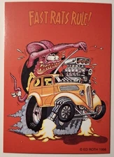 1998 Rat Fink trading card "Fast Rats Rule!" by Ed "Big Daddy" Roth