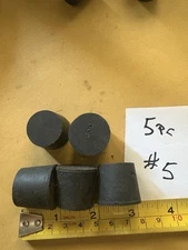5 Pc #5 RUBBER LABORATORY STOPPER Black Rubber Bung Cap for Lab Glass