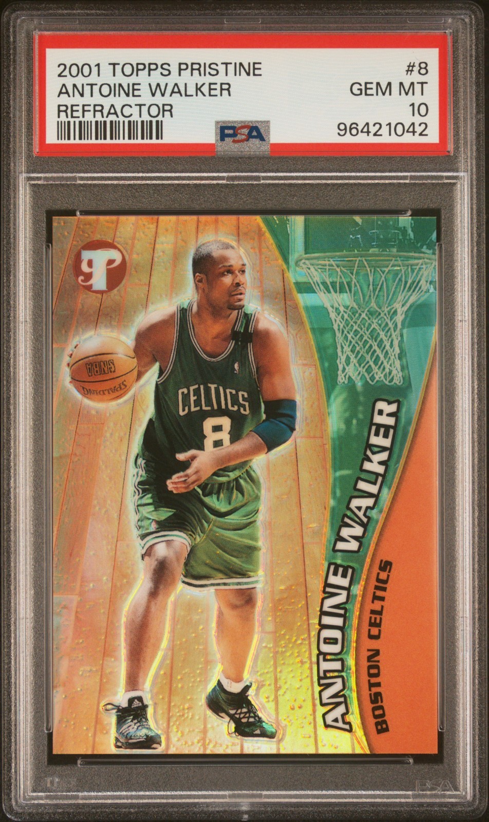 2001 TOPPS PRISTINE #8 Refractor /50 ANTOINE WALKER SP PSA 10 (Pop 1, SN: 33/50)