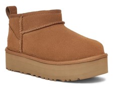 UGG Classic Ultra Mini Platform Big Kids Suede Upper 1157791K Chestnut Original