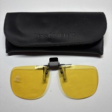 Sunglasses Vintage Clip On Flip Up w/Lenscrafters Case Yellow.
