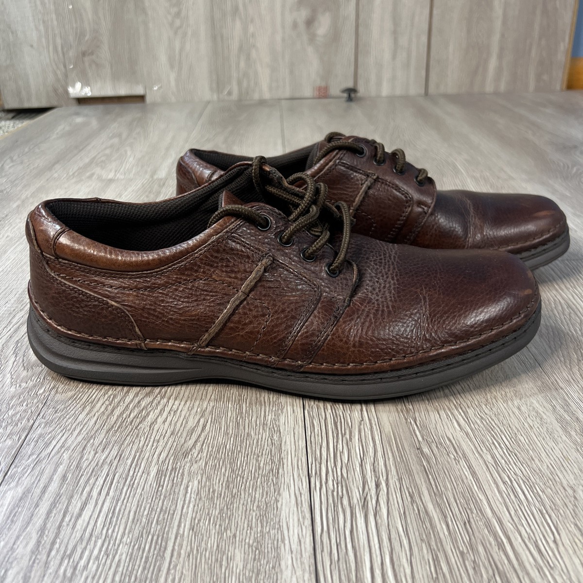 Nunn Bush Mens VINCE Plain Toe Oxford Leather Brown Dress 