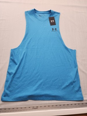 New Mens Under Armour UA Cutoff Tank Top Shirt Sz LARGE Loose Super Soft