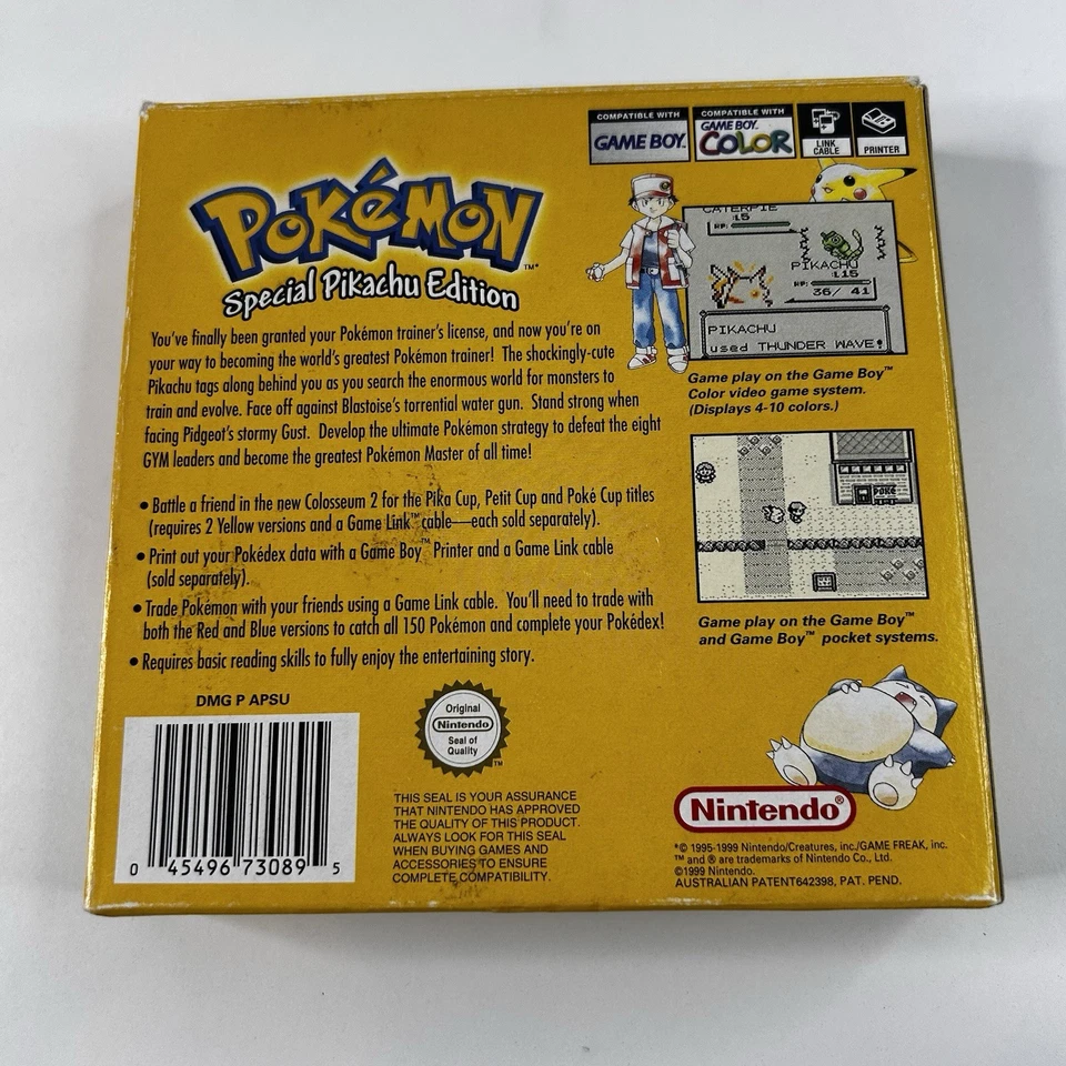 Pokemon Yellow Special Pikachu Edition (Nintendo Gameboy, 1999 PAL) CIB VGC - image 3 of 4