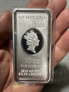 10 Ounce Silver .999 Bar St Helena 2022Queen Elizabeth II Unopened Bullion