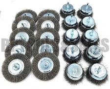 20pc Wire Wheel Brushes 3" Cup & 4" Circular Cup Steel Wire Brushes for Drills