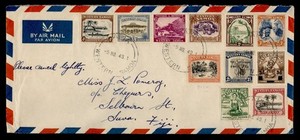 DR WHO 1949 WESTERN SAMOA APIA AIRMAIL TO FIJI R78452