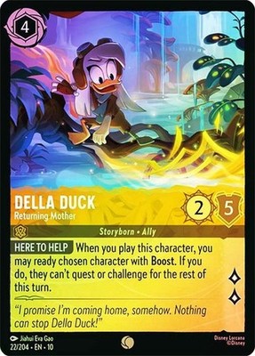 NM Cold Foil Della Duck - Returning Mother, Lorcana, Whispers in the Well, 22