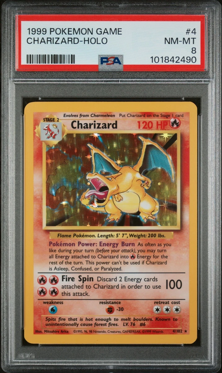Pokémon TCG Base Set Charizard Grade 8 Individual Collectible Card