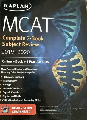 Kaplan MCAT Complete 7-Book Subject Review 2019-2020 Study Guide Box Set