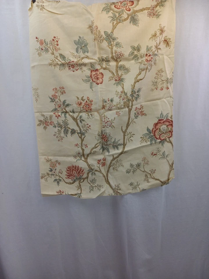 Lewis + Wood Indienne Document pink blue natural fabric remnants x3 31"x26" - Image 3 of 4