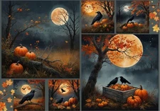 Raven Moon #838| A4 Rice Paper | Paper for Decoupage | Decoupage Creatives