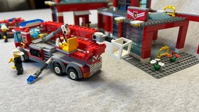 Lego City Fire Station #7945 With Minifigs, Missing 2 Pieces, No Box or Manual