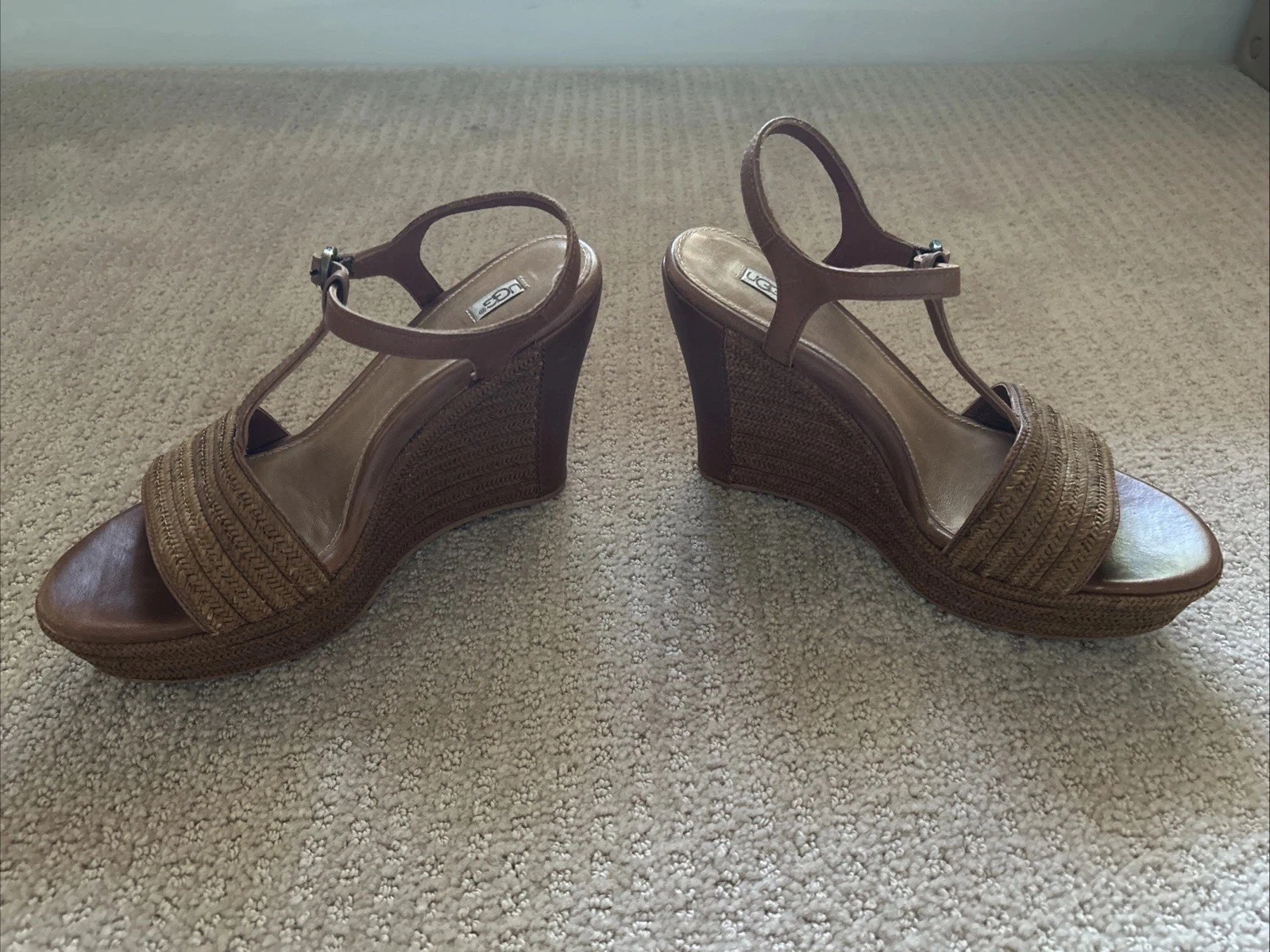 Ugg Fitchie sandalo donna espadrillas con zeppa e cinturino a T taglia 7 5